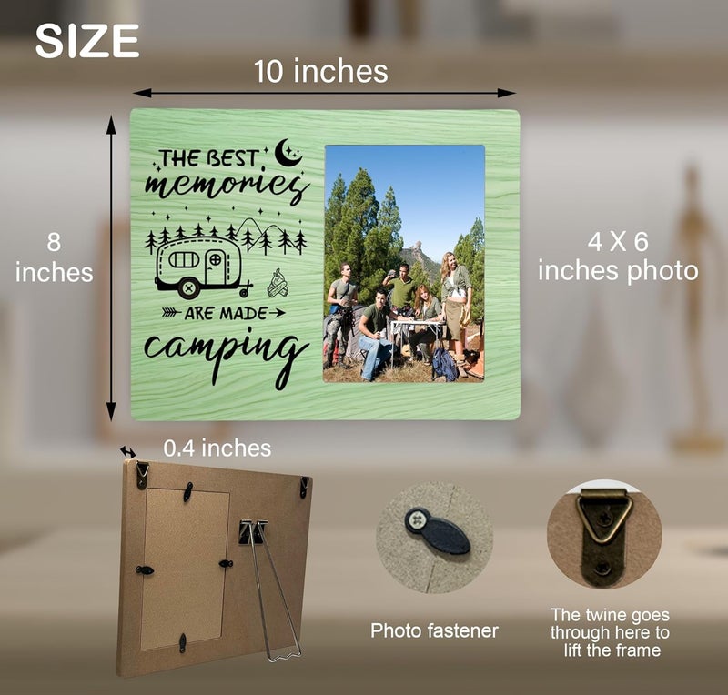 CAIFZ Camping Photo Frame Gifts for Family, The Best Memories are Made Camping Picture Frame, 4x6 inch Photo - Image 3